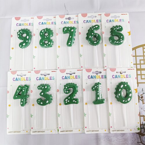 恐龙数字蜡烛儿童蛋糕装饰