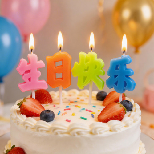 包邮糖果色汉字生日快乐蜡烛蛋糕装饰彩色英文字母生日love蜡烛