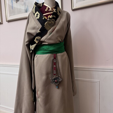 安多姑娘推荐男女通用灰色经典品质生活装演出装传统藏族长袍