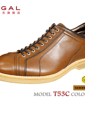 REGAL丽格T53C日常休闲耐磨系带反绒圆头潮流休闲皮鞋男