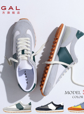 REGAL丽格52FL日常松糕底系带圆头休闲男鞋德训鞋反绒休闲鞋