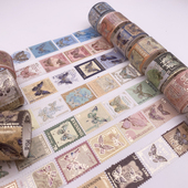 烫金邮票式 纸胶带学生彩色 和纸手帐胶带彩蝴蝶基础简约实用简单款