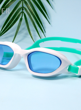 ZWER泳镜高清防水防雾专业训练青少年男女士黑色白色中框游泳眼镜