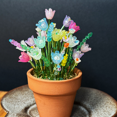 串珠l铃兰花盆栽材料包