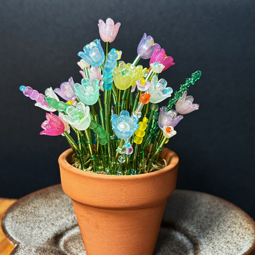 串珠l铃兰花盆栽材料包