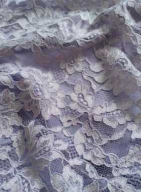 梦幻紫色金线蕾丝花边布料高端定制旗袍连衣裙面料花边辅料骨线