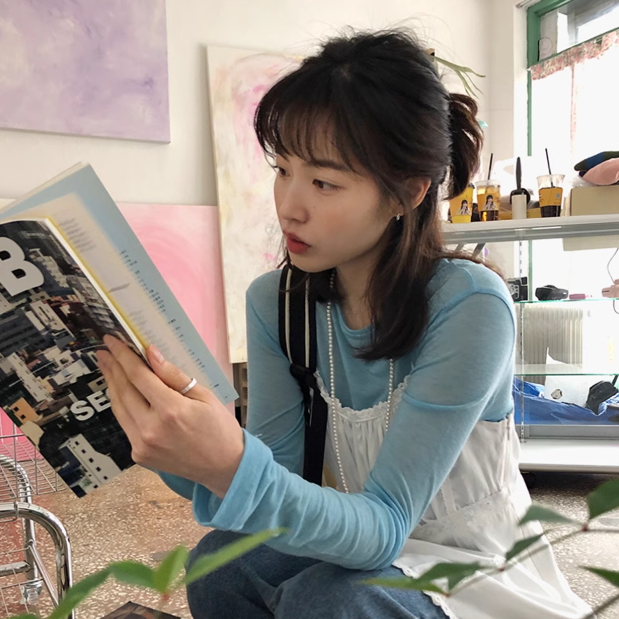 【cuckoo】韩国官网代购 早秋限量天丝羊毛T恤 from beginning