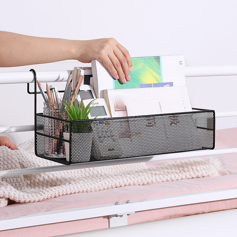 大学生宿舍神器篮子住校寝室上铺床边挂篮收纳架铁艺床头置物架怎么样,好用不?