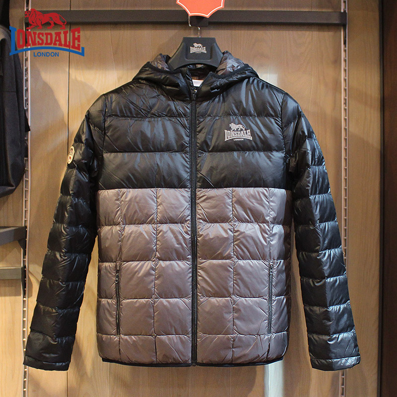 lonsdale龙狮戴尔轻薄运动羽绒服男冬季登山保暖外套132321513
