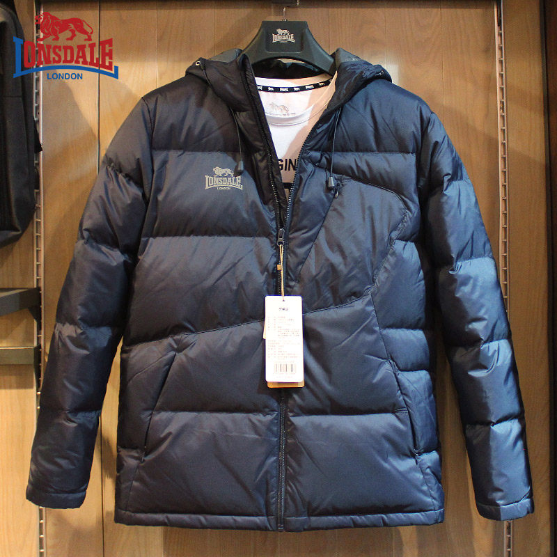 龙狮戴尔羽绒服男短款加厚冬季户外防寒保暖大码连帽鸭绒外套