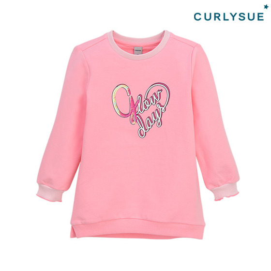 curlysue韩国圆领棉质中长款童装