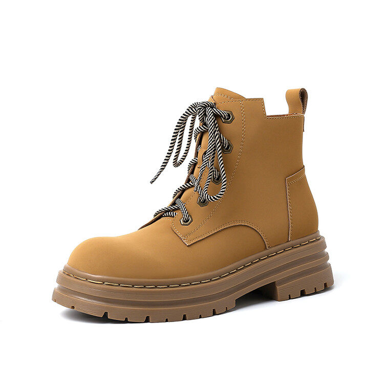 seven luna~国内正品代购22冬大黄靴马丁靴复古厚底短靴女slam165