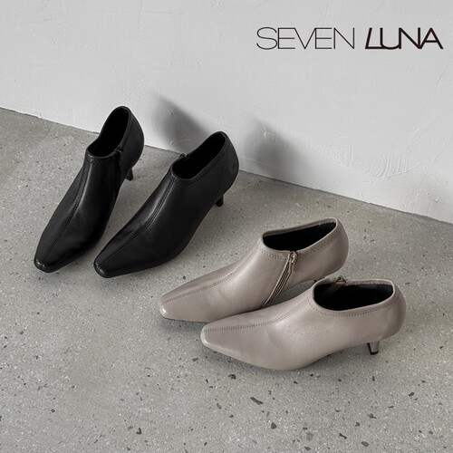 SEVEN LUNA~国内正品2025秋冬法式气质裸靴猫跟时装短靴女SLDQ581
