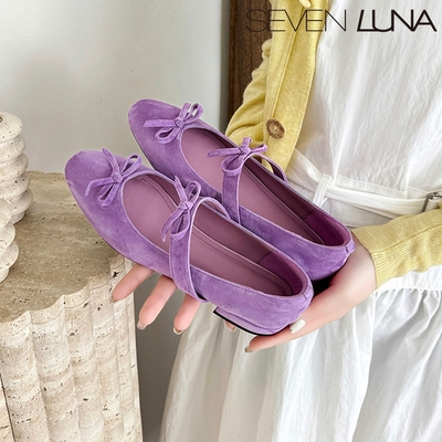 SEVEN LUNA国内正品~2026春甜美蝴蝶结玛丽珍鞋浅口单鞋女SLFD202