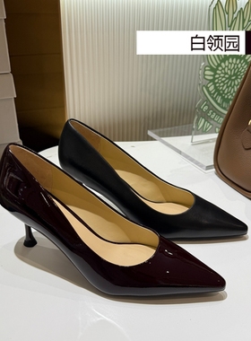 LE SAUNDA莱尔斯丹专柜正品2025秋冬通勤尖头高跟单鞋女6T71017