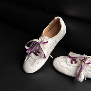 SEVEN LUNA~国内正品2026春学院风轻便德训鞋平底休闲鞋女SLDQ172