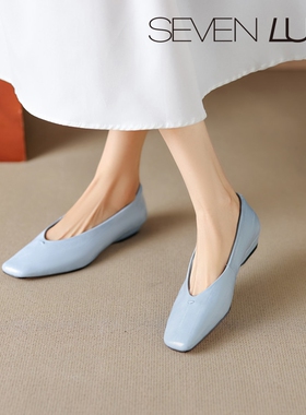SEVEN LUNA~国内正品2026春百搭简约奶奶鞋通勤粗跟单鞋女SLNJ867