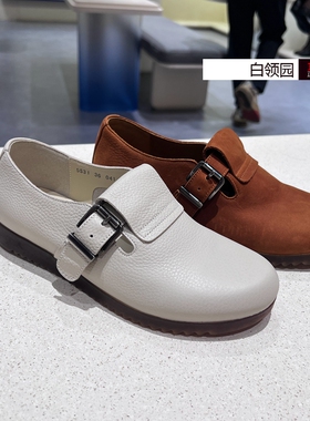 achette雅氏~专柜正品2024秋冬复古休闲T带一脚蹬平底单鞋女5S31