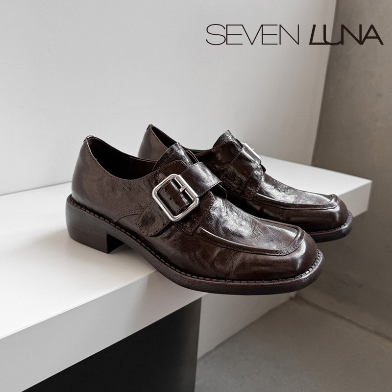 SEVEN LUNA国内正品~2026春季复古老钱风小皮鞋平底单鞋女SLDQ196,女鞋,浅口单鞋,淘宝优惠券,粉丝福利购,淘宝优惠卷