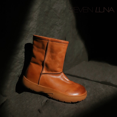 SEVEN LUNA~国内正品2025冬厚底雪地靴加厚加绒保暖短靴女SLLB110