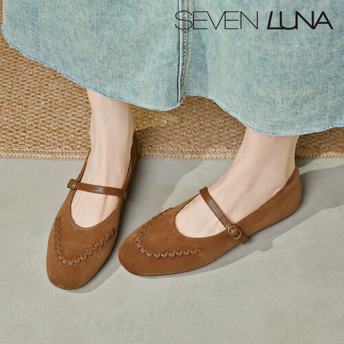 SEVEN LUNA~国内正品2026秋法式一字扣玛丽珍鞋平底单鞋女SLSS257