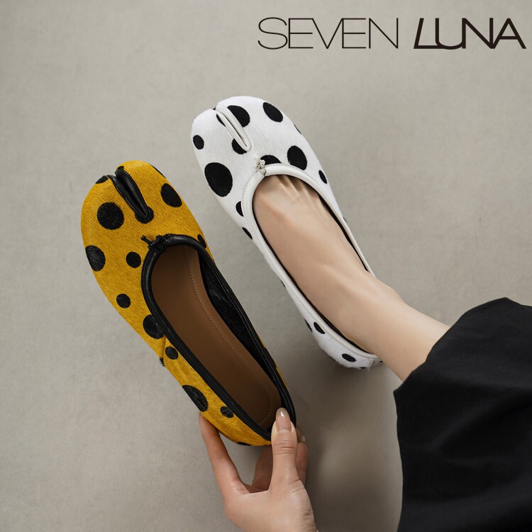 SEVEN LUNA~国内正品2026春夏马毛分趾鞋猪蹄鞋平底单鞋女SLPJ025