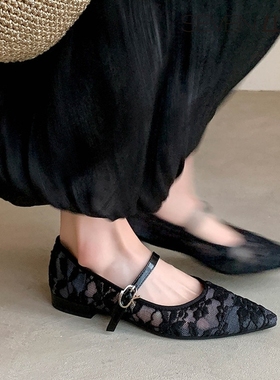 SEVEN LUNA~国内正品2025春夏网纱仙女玛丽珍鞋低跟单鞋女SLMO677