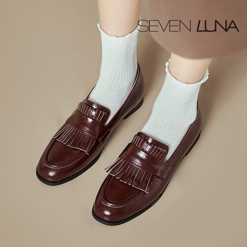 SEVEN LUNA~国内正品2025秋季流苏老钱风乐福鞋平底单鞋女SLYS162