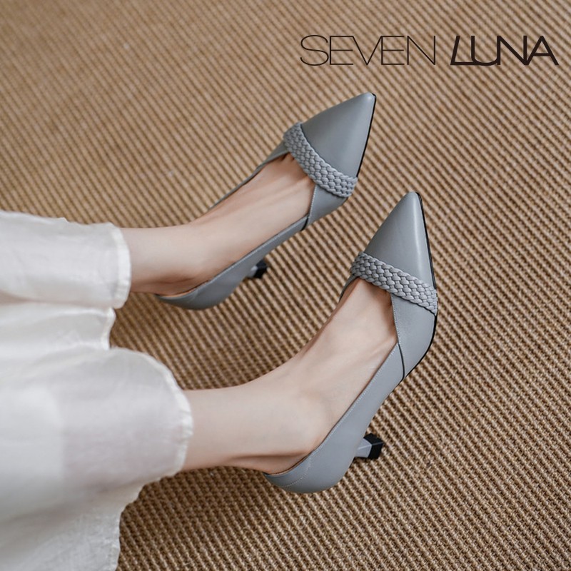 SEVEN LUNA国内正品~2026春季气质通勤尖头浅口高跟单鞋女SLFD211,女鞋,浅口单鞋,淘宝优惠券,粉丝福利购,淘宝优惠卷