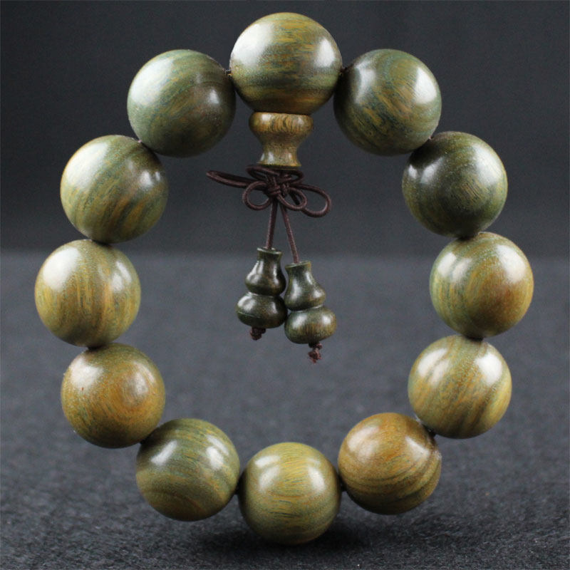 南美洲巴西绿檀手串小孔顺纹沉水佛珠檀香木手链男女饰品自然清香