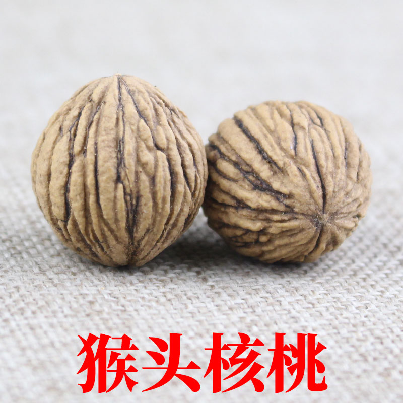 天然金丝猴头核桃原籽散珠文玩雕刻手串佛珠盘玩单圈男女手链拉丝