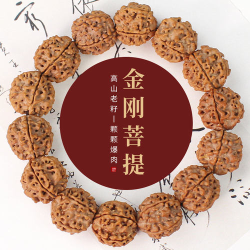 陵固思金刚菩提文玩手串五瓣爆肉