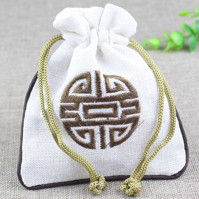 供应佛珠袋子锦囊布袋手链包装袋子素口抽绳礼品袋棉麻布袋佛袋