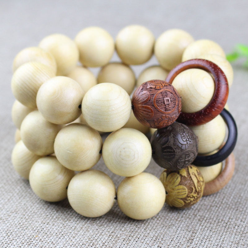 创意台湾桧木手串2.0文玩收藏木质佛珠手链饰品跑环男女直播货源