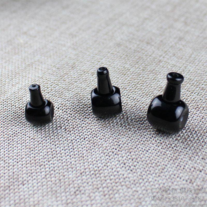 天然水晶优质黑玛瑙三通佛头