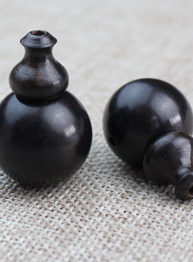 黑檀木三通佛头手串配件diy手工材料佛珠手链原木料小孔套装文玩