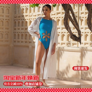 裙 海边防晒宽松开衫 walkingChic泳衣比基尼外搭罩衫 夏仙气灯笼袖