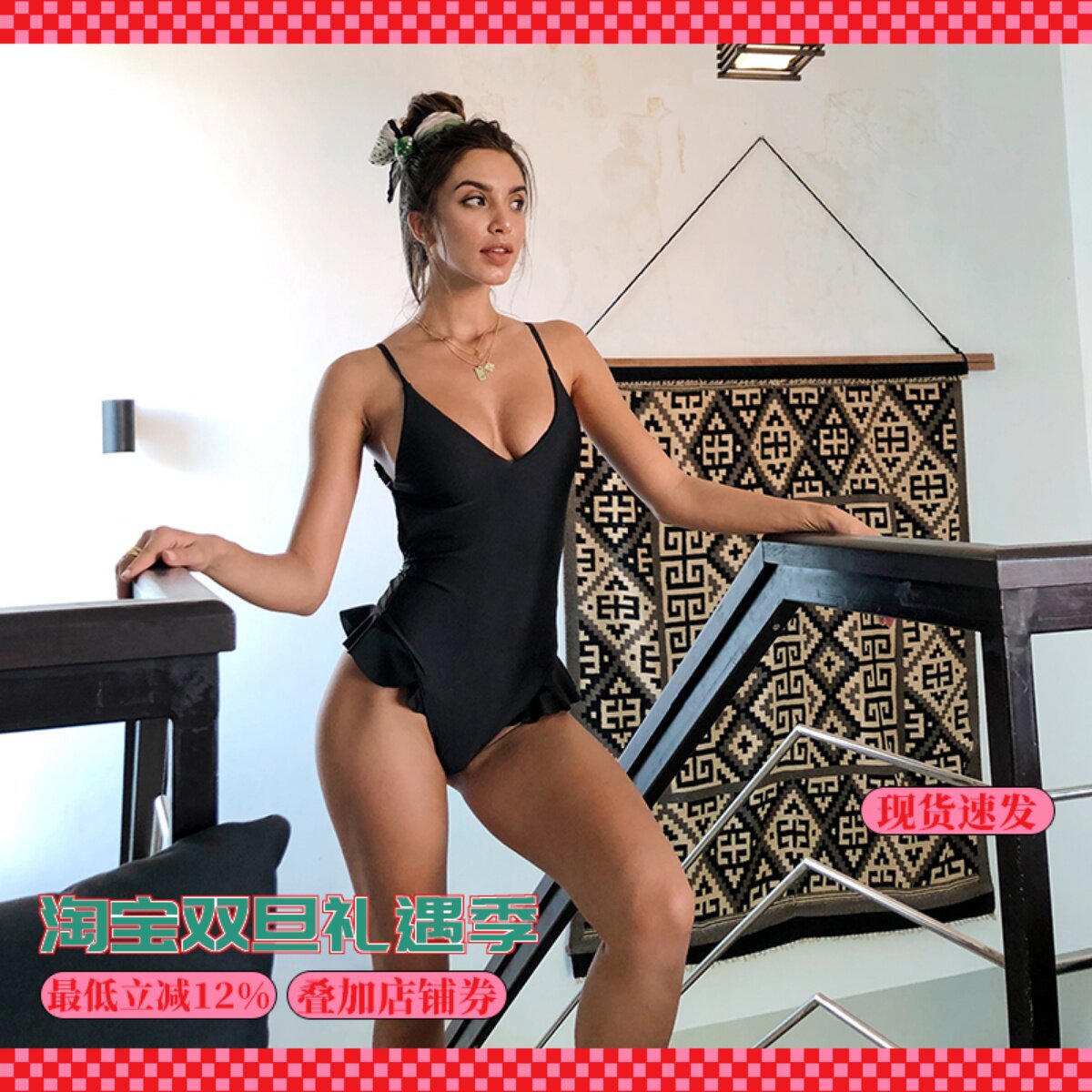 露背女连体显瘦泳衣女