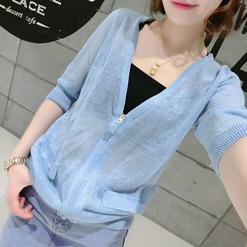 2018ÏÄÌ캫°æÐ¿îÌǹûÉ«·ÀɹÒ¶̿îÖÐÐäÕë֯С¿ªÉÀÅ®ÍâÌ׿յ÷ÉÀ³±