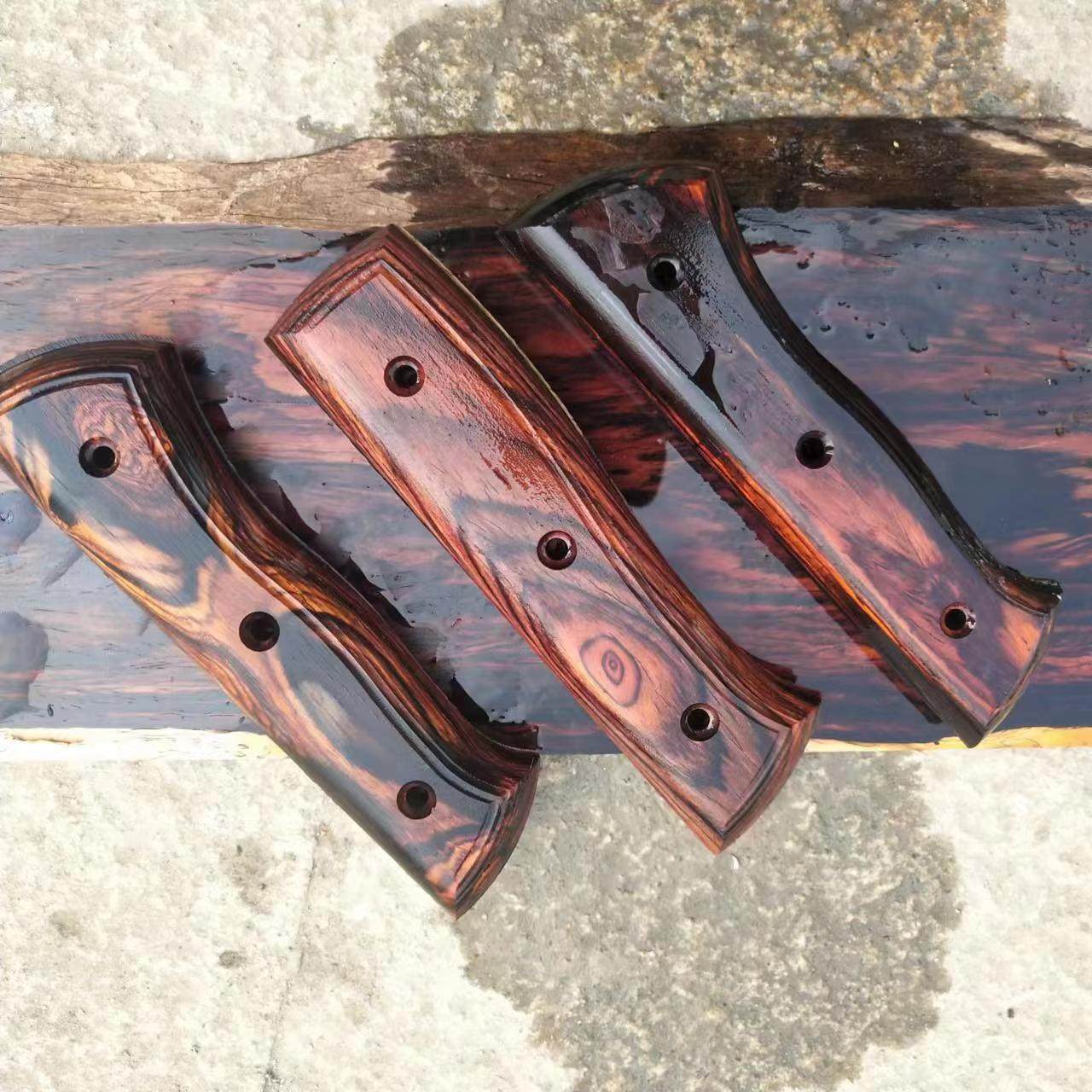 柄手工夹黄家用菜刀檀木片木把手2刀柄现微凹 刀柄 刀柄定制  做