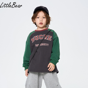 2025洋气百搭上衣体恤潮 打底衫 日系男童休闲长袖 T恤男童春秋新款
