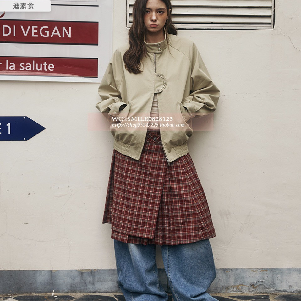 【VOVOSHOP】韩国代购 OAFISH 25SS 钉珠立领棒球外套 米