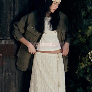 【VOVOSHOP】FRITUR 25SS 韩国代购 立休息刺绣雷丝vintage半身裙