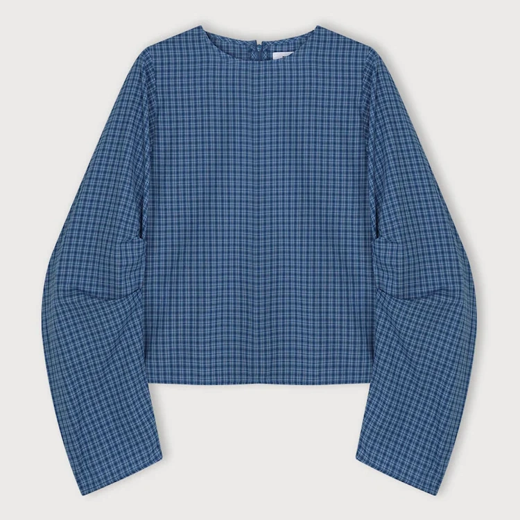 【VOVOSHOP】ETHOS  25SS  格纹圆领长袖上衣