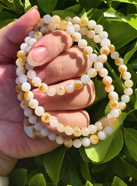 新疆和田白玉籽料 羊脂玉多层玉串 玉石手链 炁物制可按意愿定制