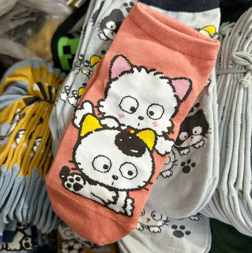 6双包邮个性潮袜猫咪袜子卡通图案可爱企鹅春夏季新款船袜买手