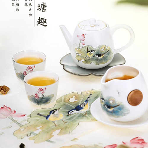 宜龙台湾粉彩礼盒茶具套装