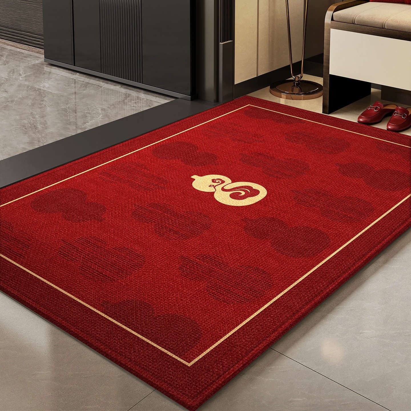 新品红色入户门地垫除尘进门地毯防滑门垫家用玄关脚垫喜庆装饰垫,居家布艺,入户地垫,淘宝优惠券,粉丝福利购,淘宝优惠卷