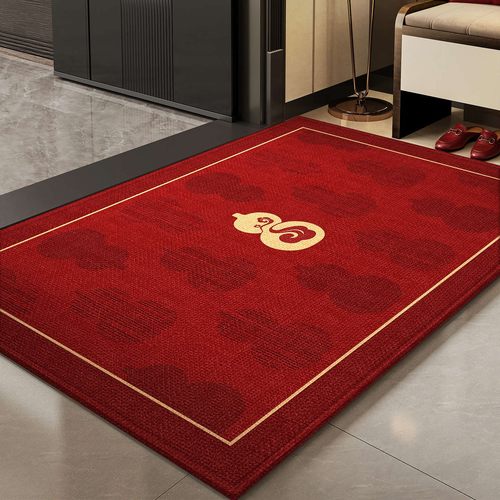 新品红色入户地垫防滑地毯