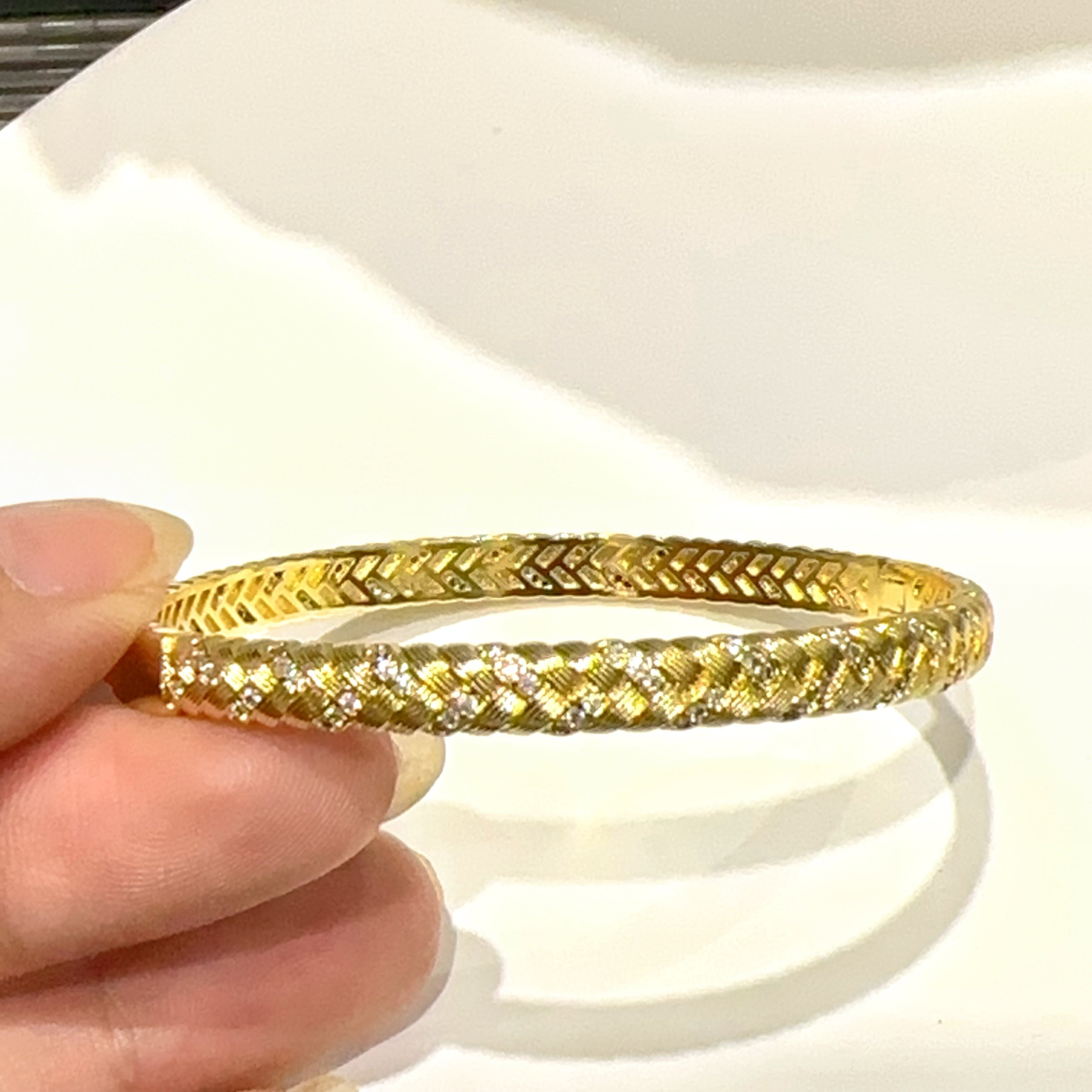 实拍 中古金色麦穗手镯秋冬女复手镯